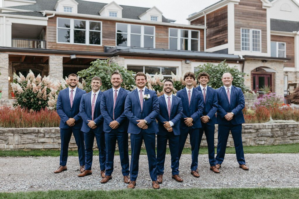 groomsmen portraits outdoors for ohio wedding day