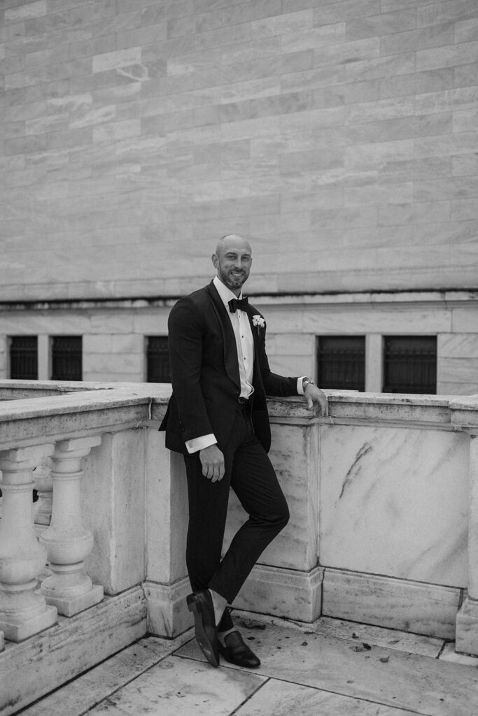 groom photos outdoors downtown cleveland oh