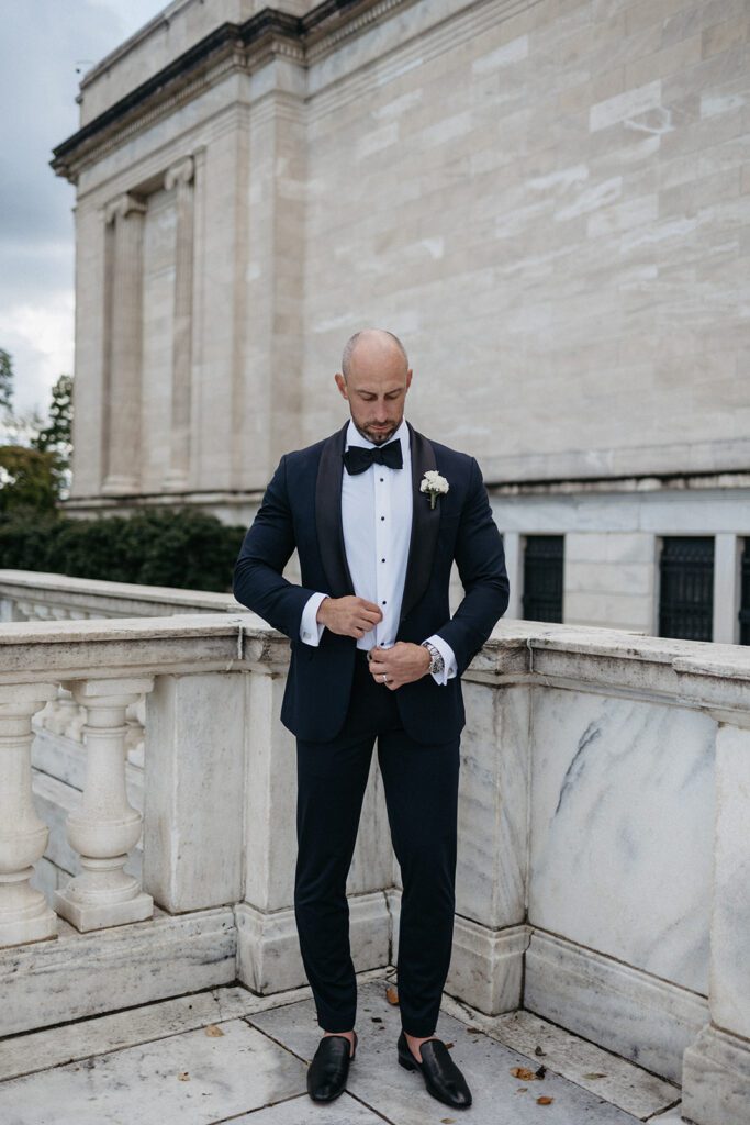 groom photos outdoors downtown cleveland oh