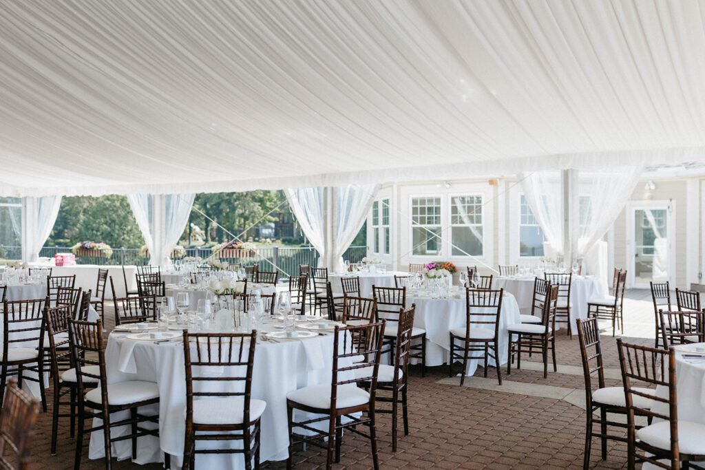 the shoreby club reception tables and decor