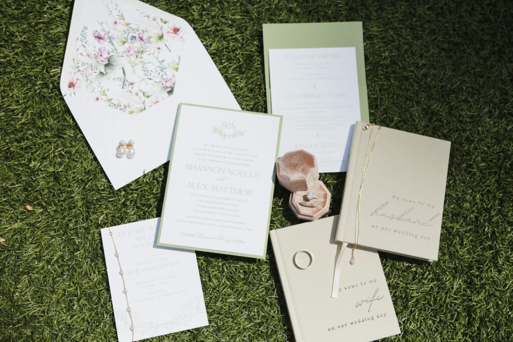 wedding flat lay