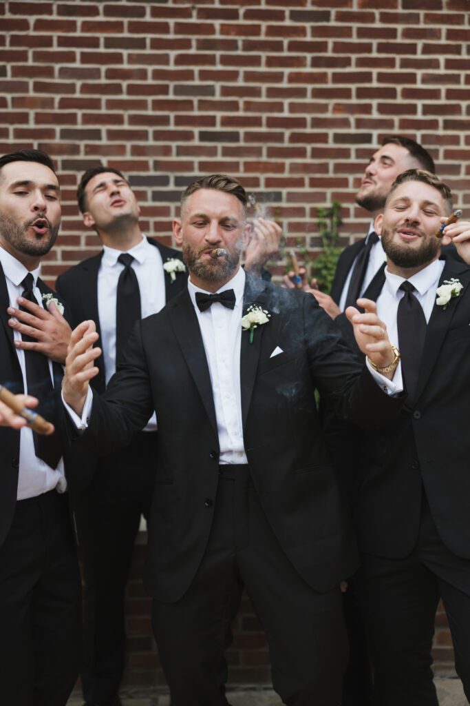 cigar bride and groom