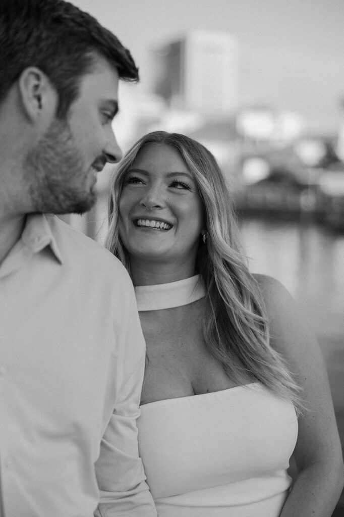 waterfront downtown cleveland engagement photos